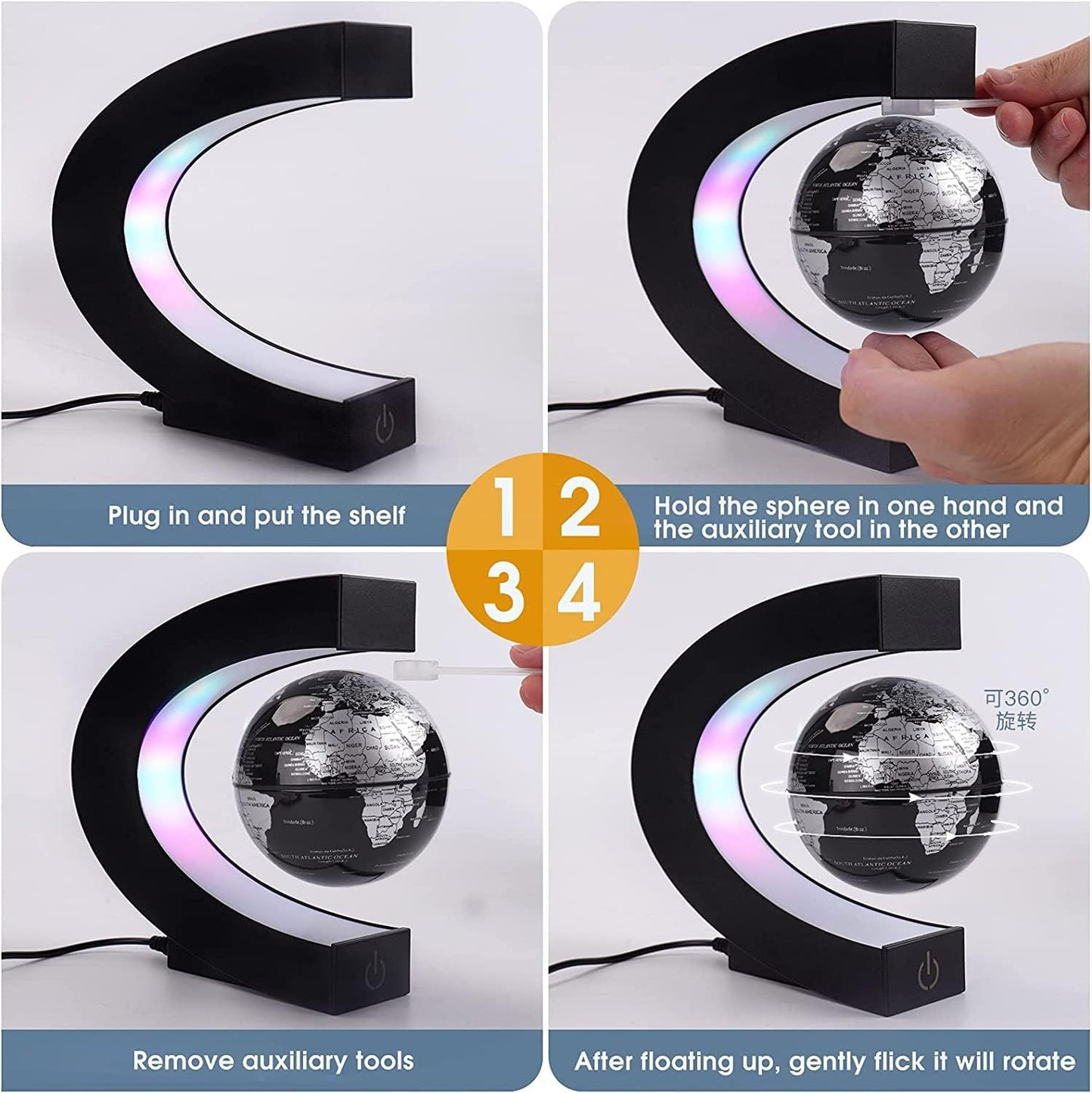 Occuledge Magnetic Levitating Globe Educational Decor for Home and Office